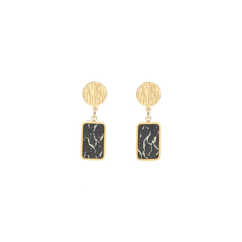 Studio EBN - Drop Earrings Gold - Black Metallic