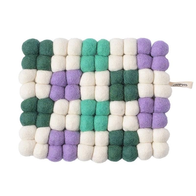 Aveva - Gryteunderlag checked - Green-Lilac