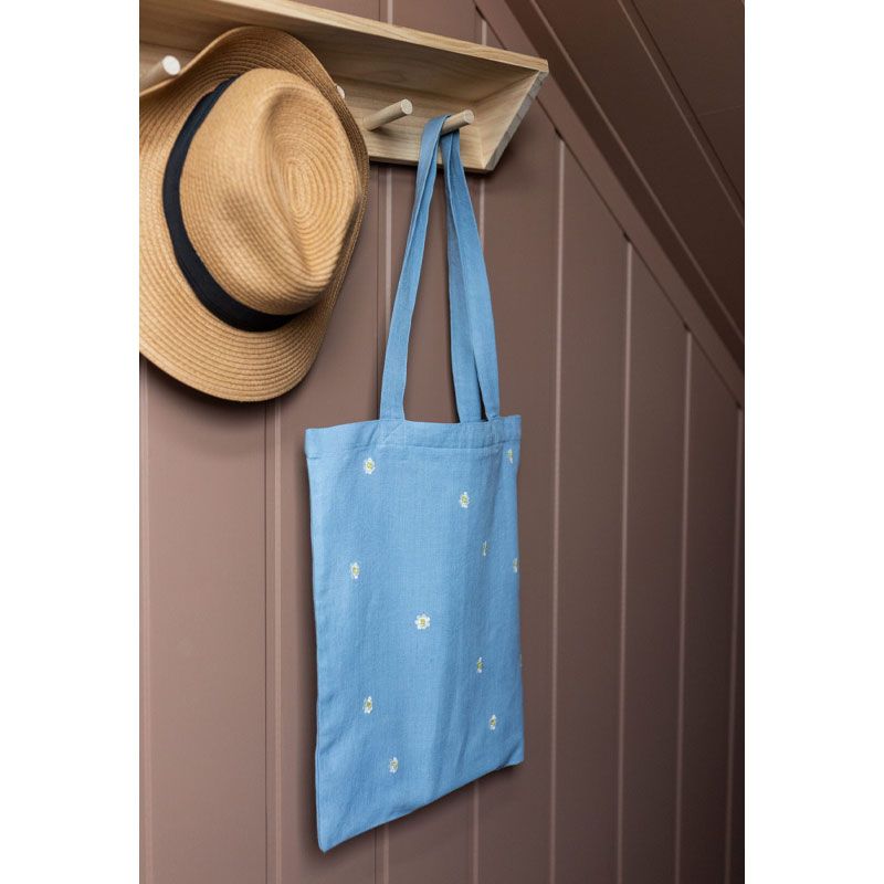 Others - Håndbrodert handlenett - Lys blå