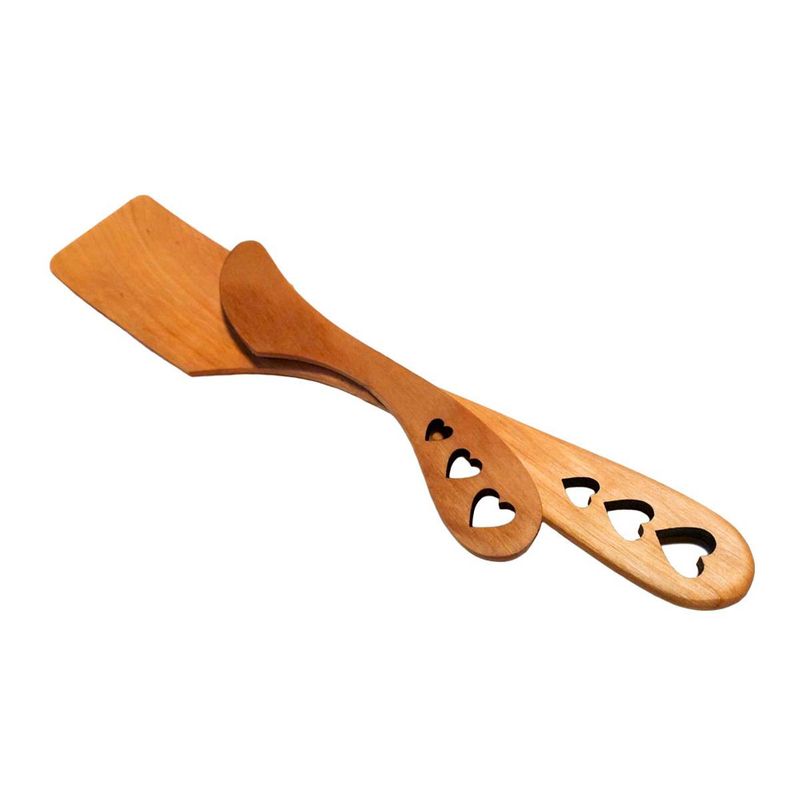 Sett med stekespade og smørkniv hjerte