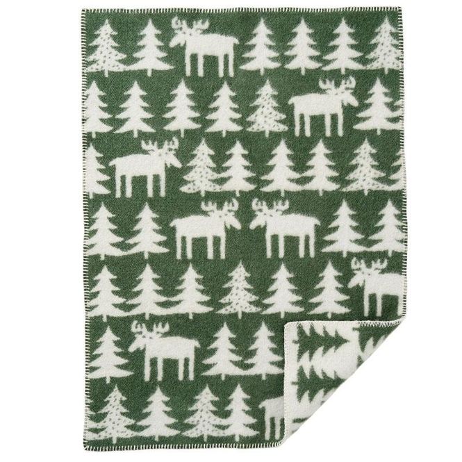 Hovedbilde Klippan - Moose Walk ullpledd barn - Green