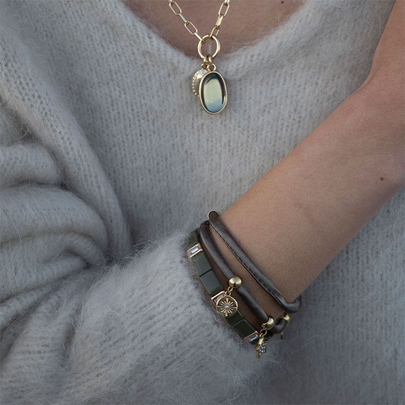 A&C - Emaljert armbånd 18 cm - Army