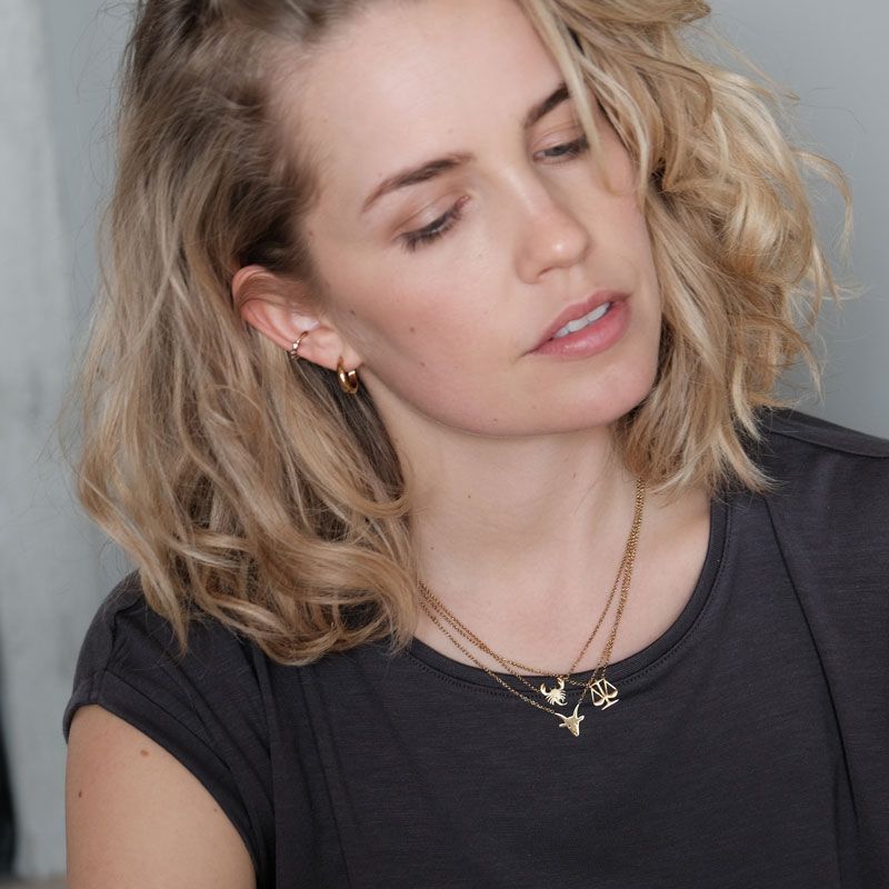 A&C - Kort kjede Zodiacs - Fiskene - Steel 14K