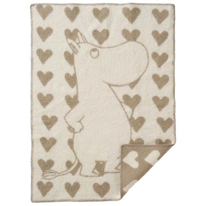 Hovedbilde Klippan - Moomin Heart ullpledd barn - Taupe