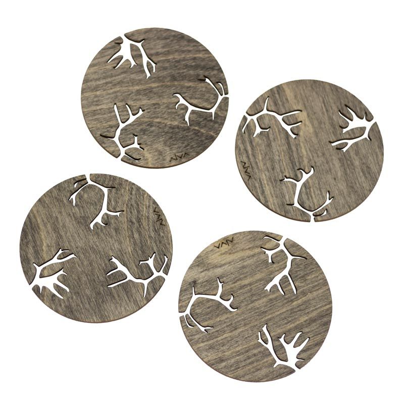 Alva - Brikker 4-pk - Reinhornmotiv mørk