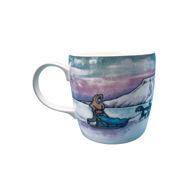 Northern Paws - Porselenskrus - Hundeslede under pastellhimmel