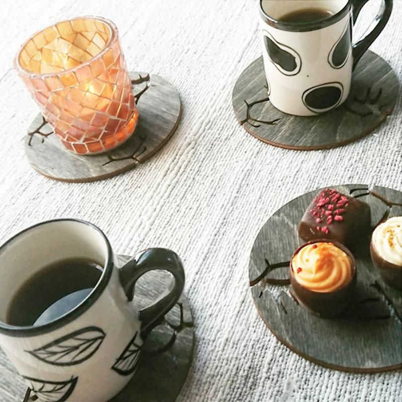 Alva - Brikker 4-pk - Reinhornmotiv mørk