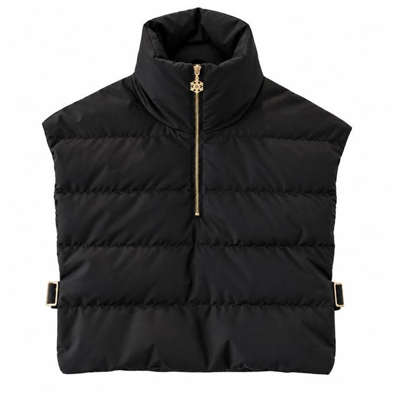 THOQ - Vest kort dun sort