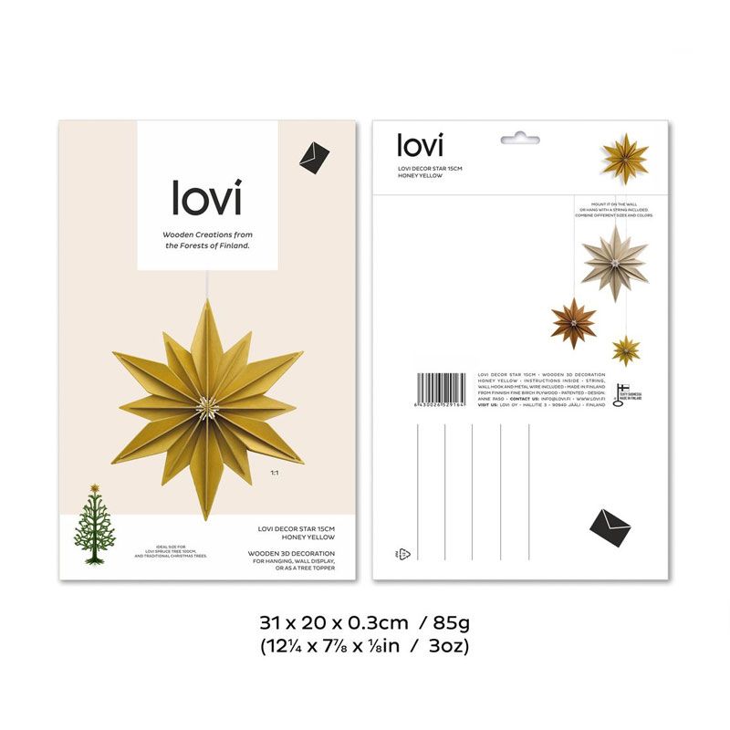 Lovi - Dekorstjerne 15 cm - Translucent White