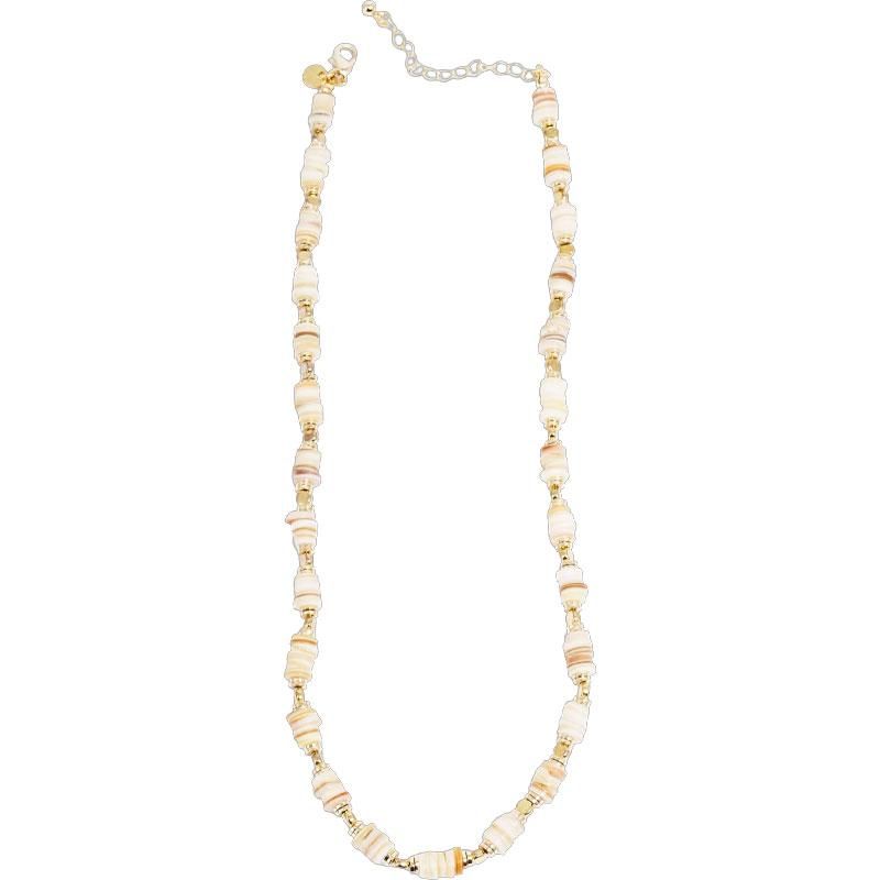 A&C - Wild Nature kort kjede med skjell beige