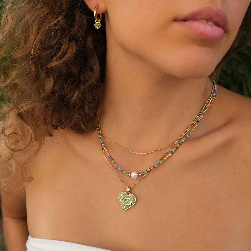 A&C - Funky Hearts hoops med hjerte - Grønn